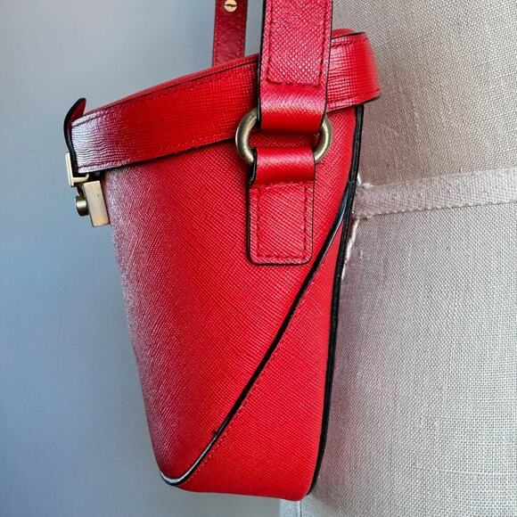 LOEFFLER RANDALL Red Leather Shooter Bag - Picture 2 of 8